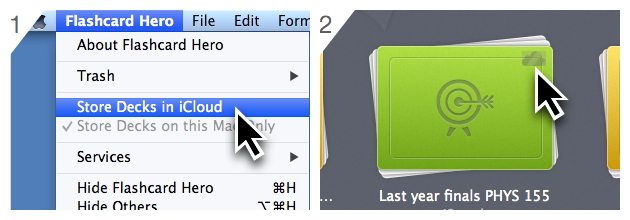 flashcard hero not storing in icloud drive