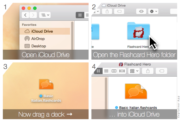 flashcard hero not saving in icloud drive